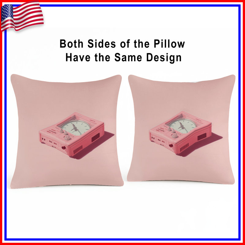 Retro Electronic Clock Double Sided Throw Pillows, 26 x 26 inches