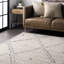 Tapis géométrique blanc/gris/zone grise Aubrie-1182114978