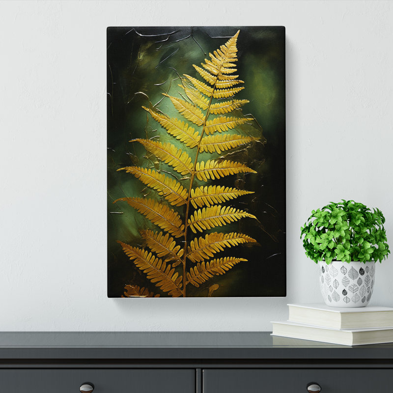 Fern Leaf Gestural No.2 - Wrapped Canvas, 76cm H x 50cm W x 3cm D