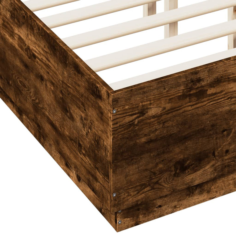 Noar Bed, Smoked Oak, UK Double - DE 135 x 190 cm