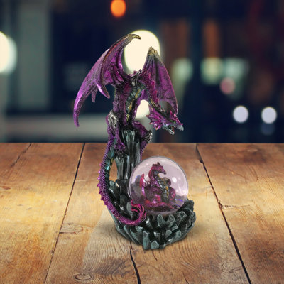 9"H Dragon on Snow Globe