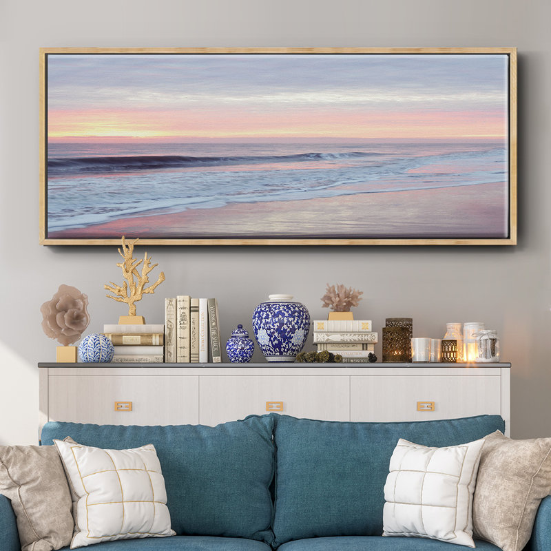 Morning Break I- Framed Canvas, 12" H x 30" W