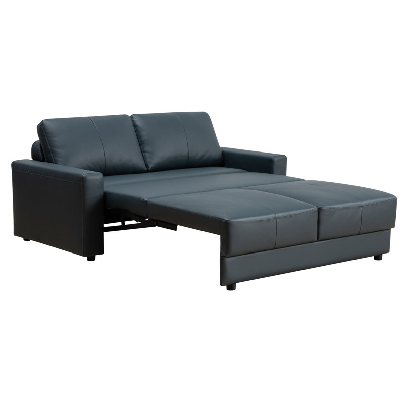 Canapé-lit escamotable en cuir grainé italien de 73,2 po avec matelas en mousse à mémoire de forme DreamLoom, canapé-lit en cuir avec matelas en mousse à mémoire de forme pour le salon 