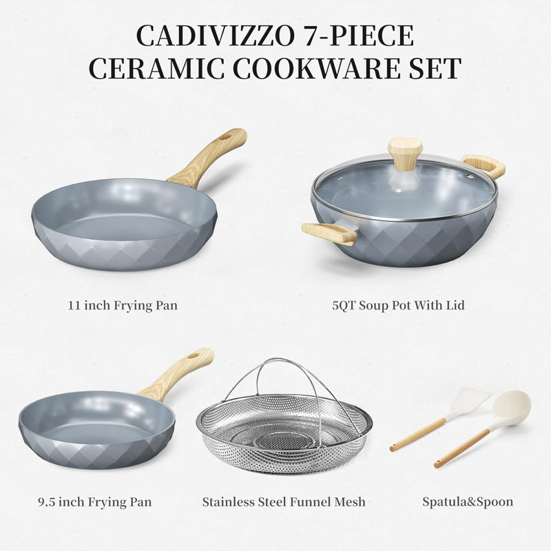7 - Piece Non-Stick Aluminum Cookware Set