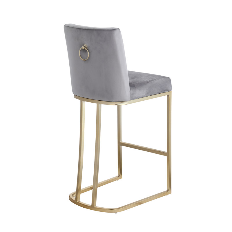 Tabouret de comptoir 26 po Ayse, gris