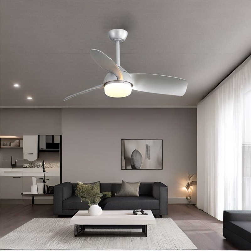 Lovmilla 42'' Ceiling Fan with Light Kit, Silver