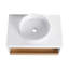 Meuble-lavabo flottant avec lavabo vasque et tablette ouverte, conception moderne peu encombrante-364906929
