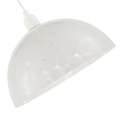 14cm H Glass Dome Pendant Shade ( No Direct Attachment Method ) in White