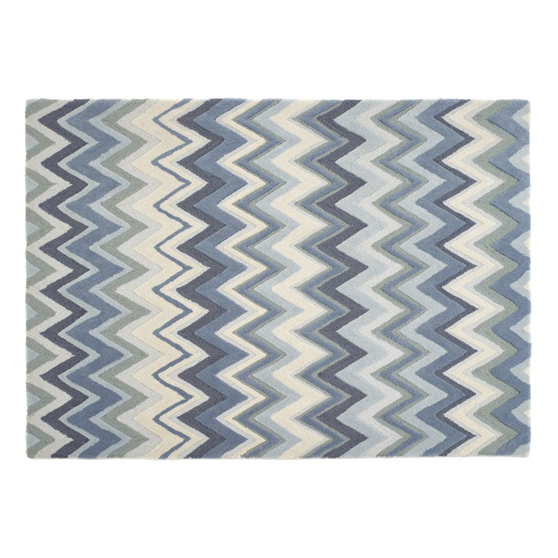 Chevron Wool Area Rug, Rectangle 120 x 170cm