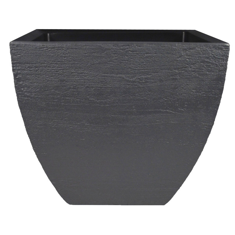 Pot à fleurs en plastique Jattin, Ardoise, H 16 po x l 16 po x p 13 po