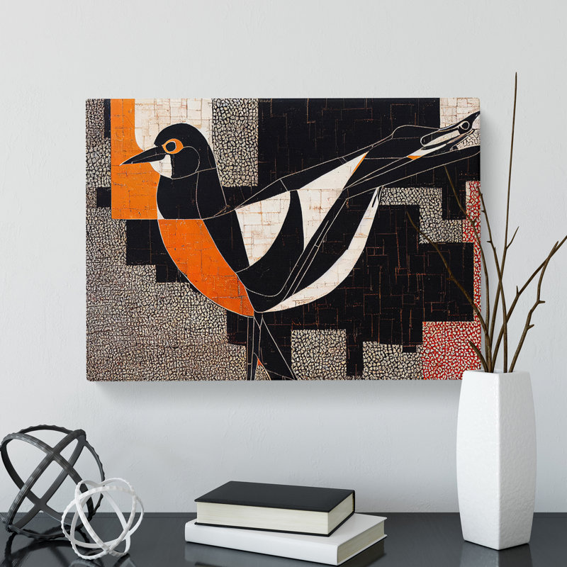 Expressive Abstract Bird - Wrapped Canvas, 40cm H x 60cm W x 3cm D