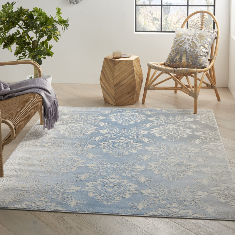 Tapis floral ivoire Rheba, Rectangle 5 pi 3 po x 7 pi 3 po