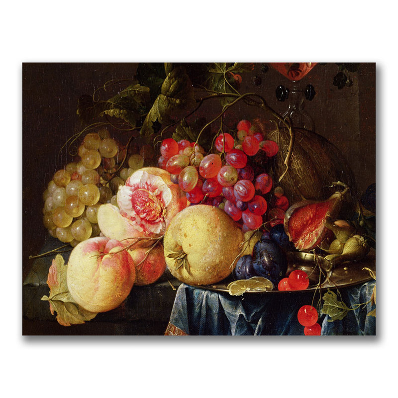 « still life ii » par cornelis de heem, reproduction d’art sur toile, H 24 po x l 32 po x P 2 po