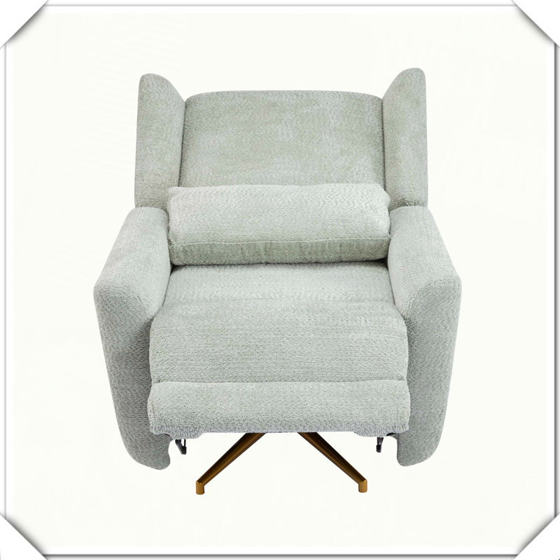 Fauteuil inclinable électrique pivotant à 5 branches Boucle Confortable Élégant Durable Pratique, Or / vert clair Boucle
