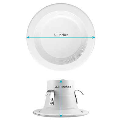 La boîte encastrée à DEL de 4 pouces allume 10 W et 5 lumières à DEL à intensité variable sélectionnables avec éclairage encastré Energy Star 750 lumens