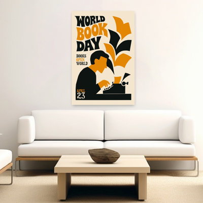 «World Book Day Writer», impression murale rétro rétro minimaliste