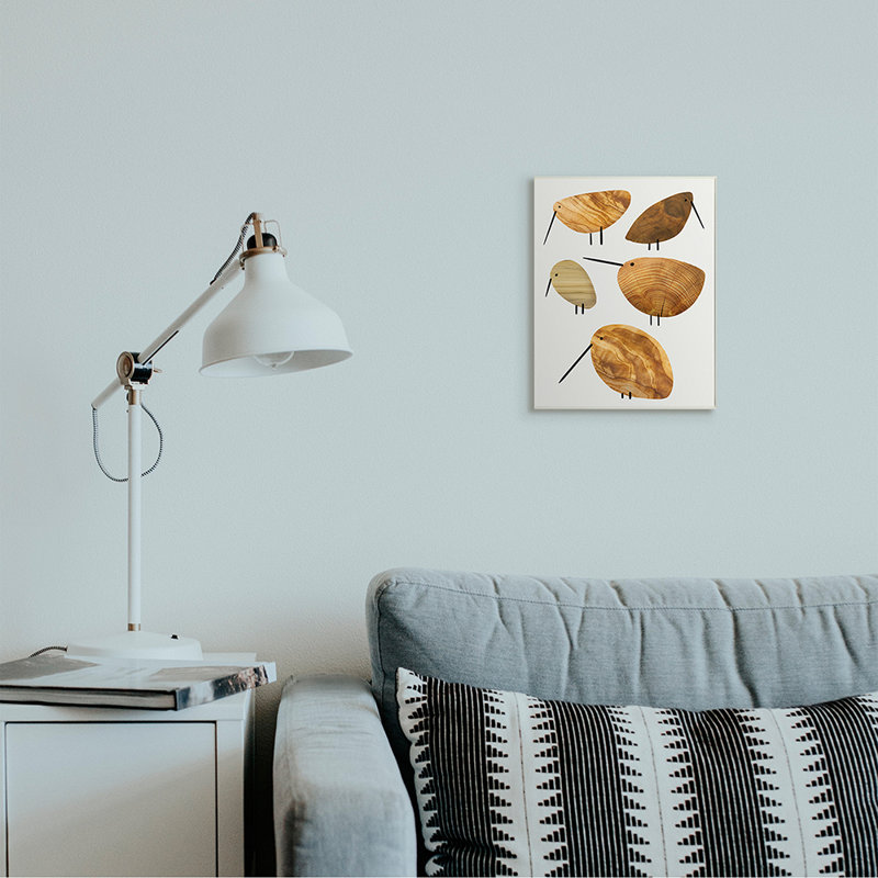 «Mignon arbre à motif d'oiseaux» par Daphne Polselli - impression d'art graphique, Plaque murale