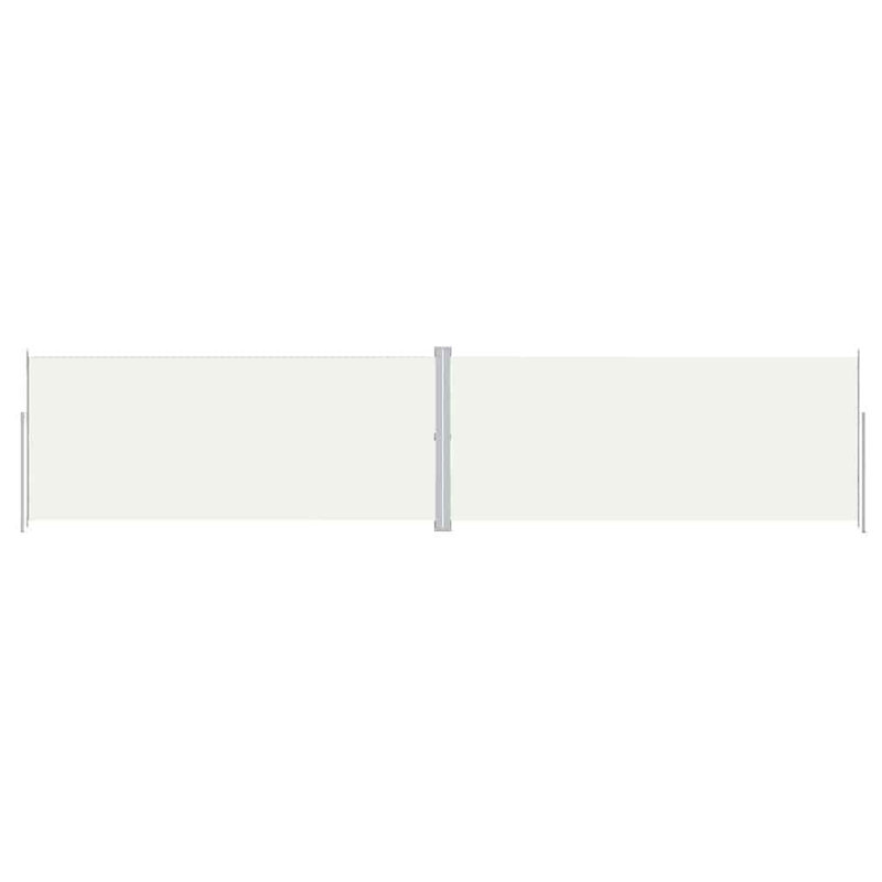 Paravent rétractable avec auvent pliant, Crème, crème, H 86,6 po x l 393,7 po