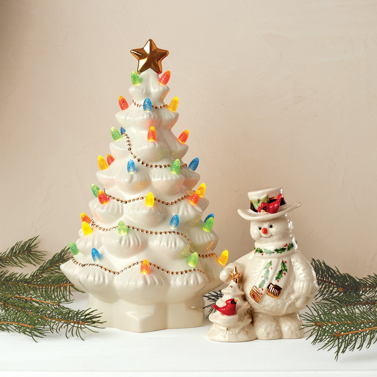 Treasured Traditions Lighted Tabletop Tree, White
