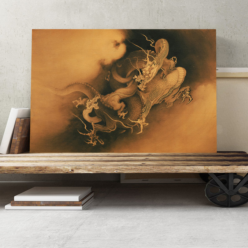 Japanese Oriental Dragon by - Wrapped Canvas, 50cm H x 76cm W