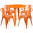 Cordele 24'' Round Metal Indoor-Outdoor Table Set with 4 Arm Chairs-24678670-24678676