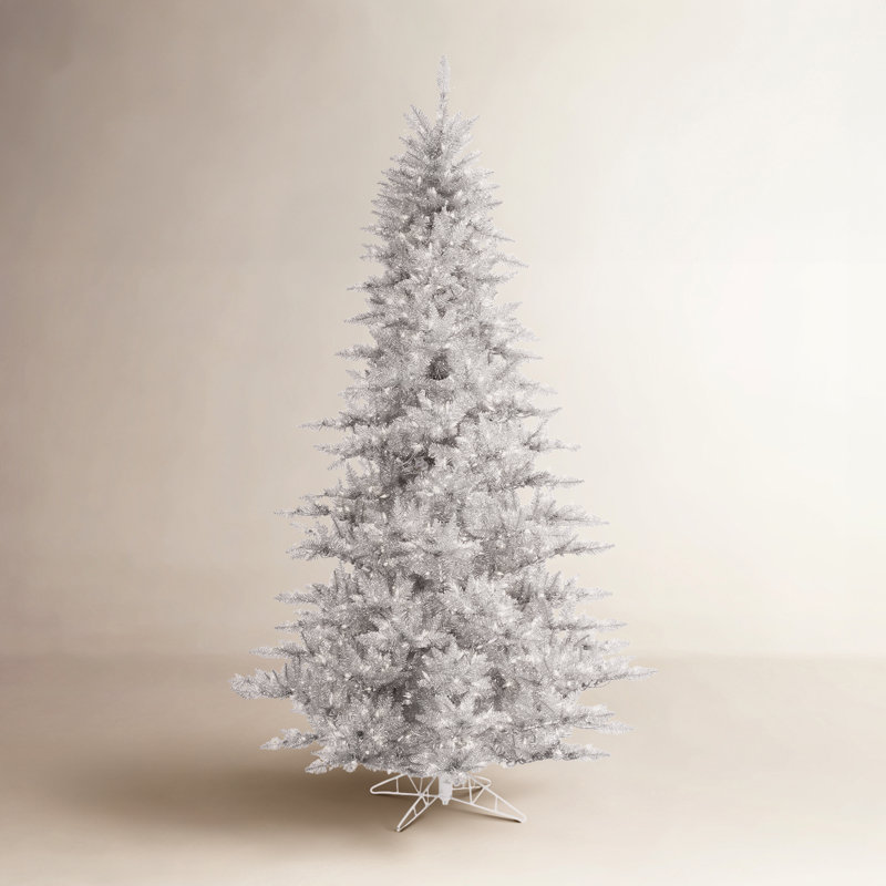 Tinsel Silver Fir Artificial Christmas Tree, 9' H
