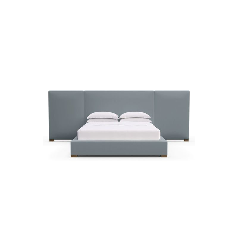 Prospect Upholstered Bed, Box Weave Linen Pumice, Queen, Weathered