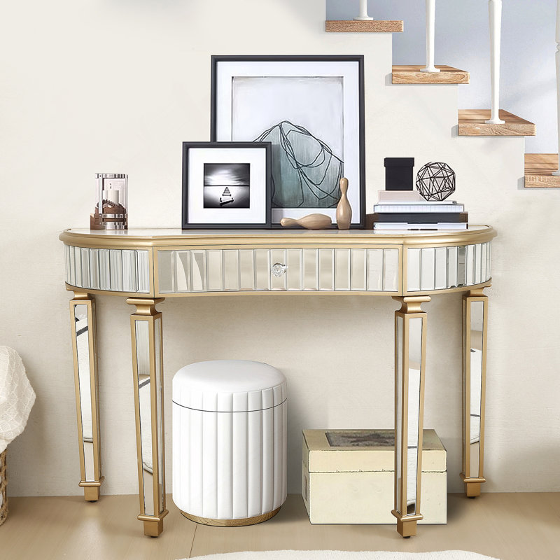 Console à miroir 47 po Voss, Doré