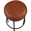 Tabouret de comptoir en similicuir - structure en métal résistant aux éclats, conception sans dossier, repose-pieds réglable sur base rouille, siège confortable, prêt à être utilisé