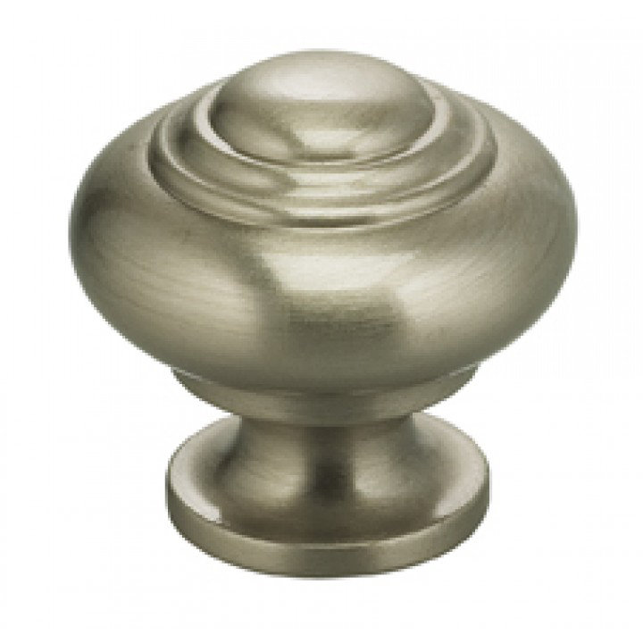 Poignée champignon classique et moderne, Nickel satiné, H 1,19 po x l 1,19 po x P 1,13 po