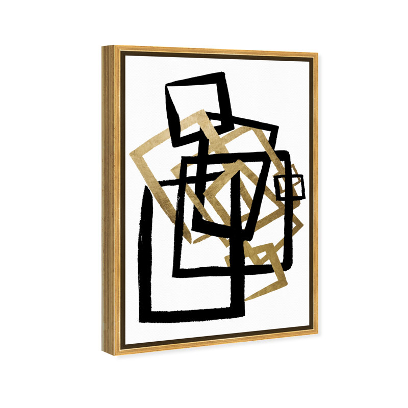 «Abstract Square Formas Geometric», reproduction d'art sur toile, H 24 po x l 16 po x P 1,5 po, Toile encadrée d'or