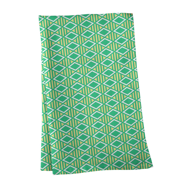 Torchon Gady, Polyester sergé, Jaune / vert