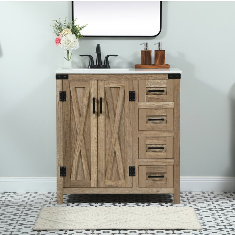 Ensemble de meuble-lavabo simple 32 po Slayton, Chêne naturel