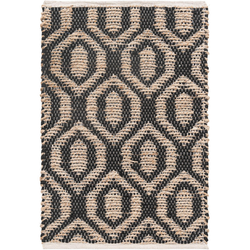 Tapis noir tressé Egge, Rectangle 2 pi x 3 pi
