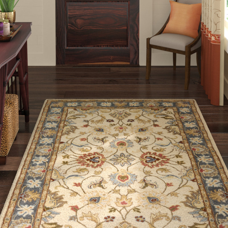 Tapis oriental en laine brun clair touffeté à la main BuckHill, Rectangle 9 pi x 12 pi