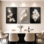 3‑Piece Framed Modern Abstract Wall Art, Luxury Black & White Crystal Coated Wall Decor