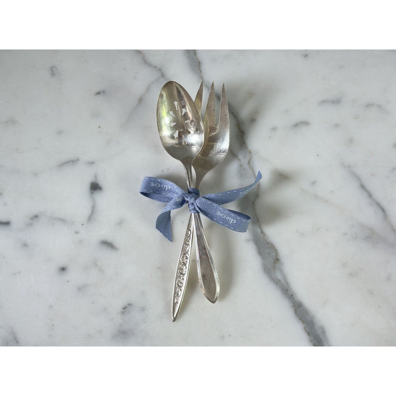 Ensemble cuillère et fourchette de service Vintage