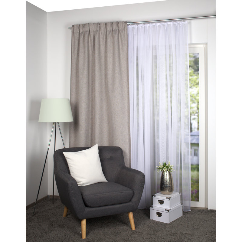 Callicoat Blackout Curtain, Taupe, Width 450 x Drop 225 cm