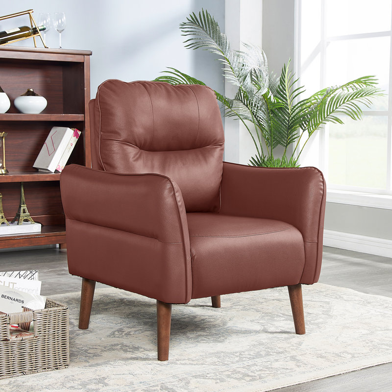 Fauteuil Iysha 29,5 po , Similicuir brun