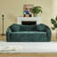 Canapé inclinable convertible courbé de 86 pouces, canapé-lit pliant sans cadre 2 en 1 avec base coulissante et siège profond, canapé inclinable en chenille à deux places, aucun assemblage requis Vert-115151664
