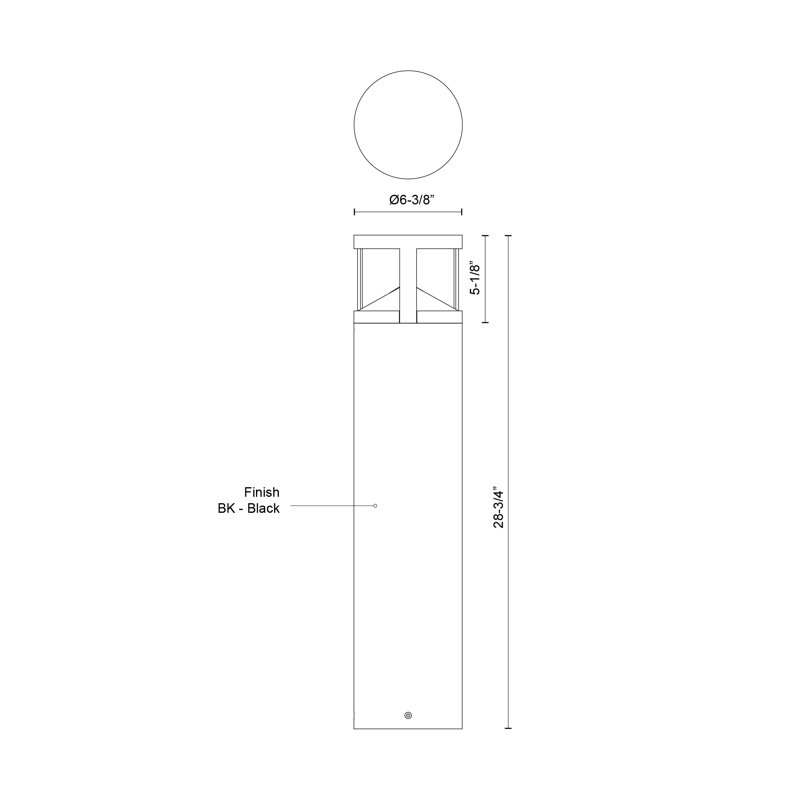 Glen LED Bollard Light, 28.75" H x 6.38" W x 6.38" D