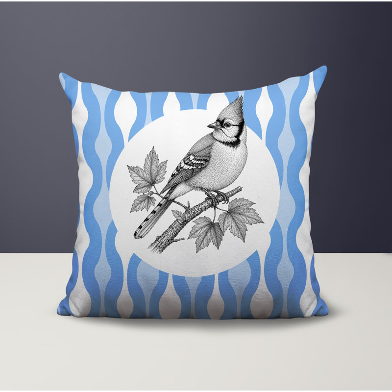 Oreiller réversible intérieur / extérieur Blue Jay, 16 x 16, Corn Flower