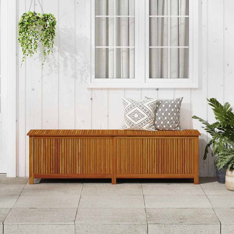 Boîte de rangement en bois d'acacia résistant à l'eau en brun