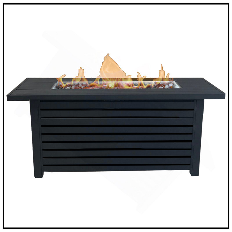 Table de foyer d'extérieur en acier au propane / gaz naturel avec couvercle
