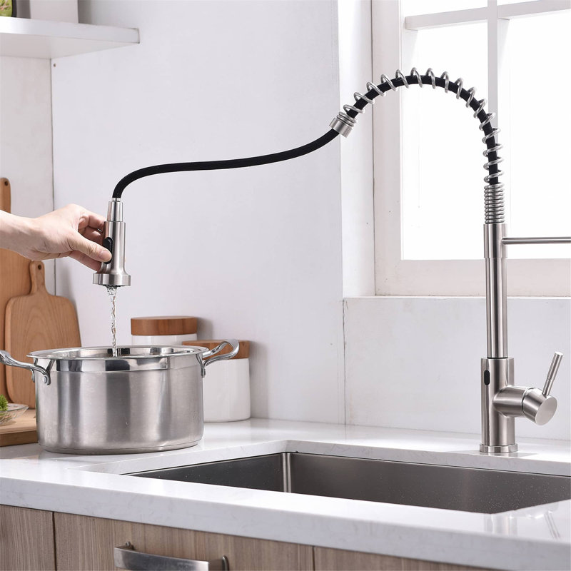 KIKO HOME Pull Down Touchless Kitchen Faucet, Brushed Nickel