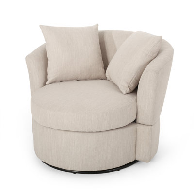 95.25Cm Wide Swivel Barrel Chair by Latitude Run
