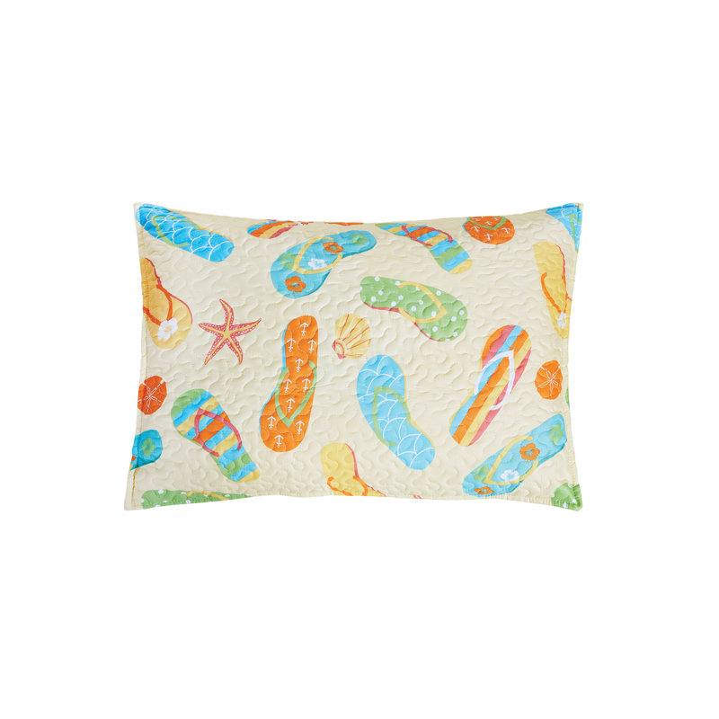 Sunny Splash Full Microfiber Reversible Quilt Set in Blue and Yellow