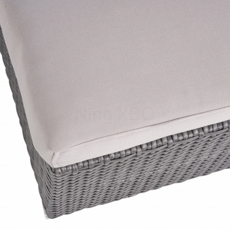 Patio Ottoman Gry + Alu, Gray Cushion/Gray Frame