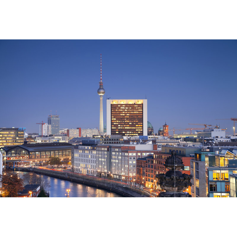 Night View Of The City Of Berlin by RudyBalasko - Wrapped Canvas Print, 61cm H x 91cm W