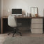 Bureau rectangulaire à 3 tiroirs en bois manufacturé brun noisette + kaki-1349119370
